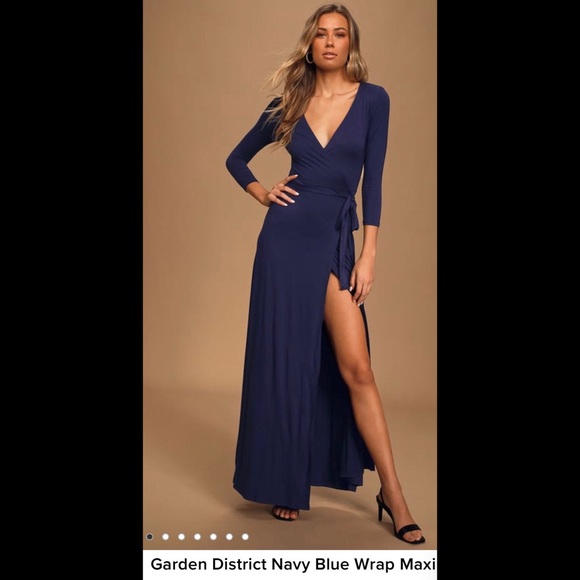 lulus navy wrap dress